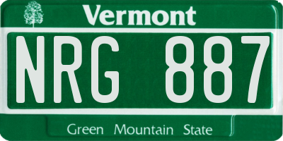 VT license plate NRG887