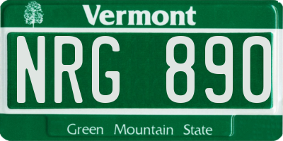 VT license plate NRG890