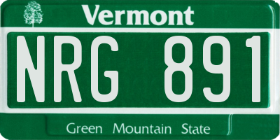 VT license plate NRG891