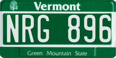 VT license plate NRG896