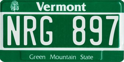 VT license plate NRG897
