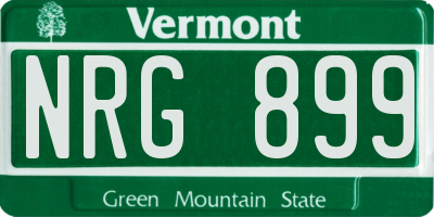 VT license plate NRG899