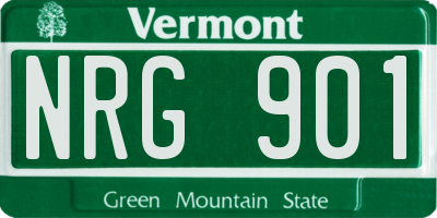 VT license plate NRG901