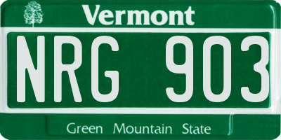 VT license plate NRG903