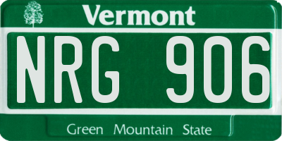 VT license plate NRG906