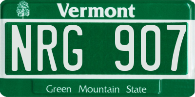 VT license plate NRG907