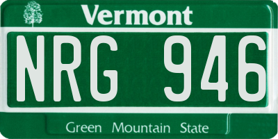 VT license plate NRG946
