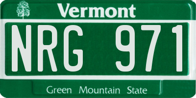 VT license plate NRG971