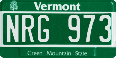 VT license plate NRG973
