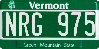 VT license plate NRG975