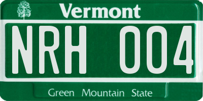 VT license plate NRH004