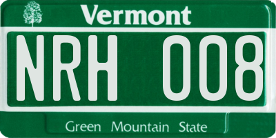 VT license plate NRH008