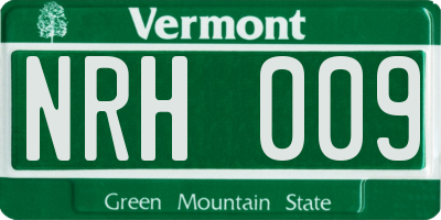 VT license plate NRH009