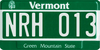 VT license plate NRH013