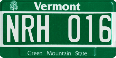VT license plate NRH016