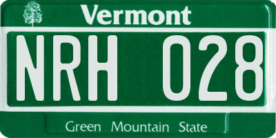 VT license plate NRH028