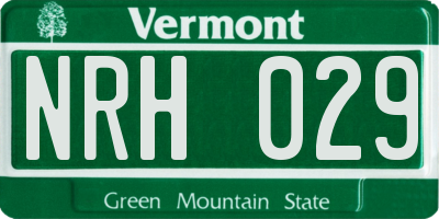 VT license plate NRH029