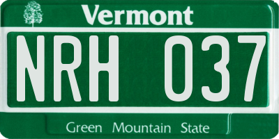 VT license plate NRH037
