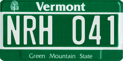 VT license plate NRH041