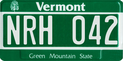 VT license plate NRH042