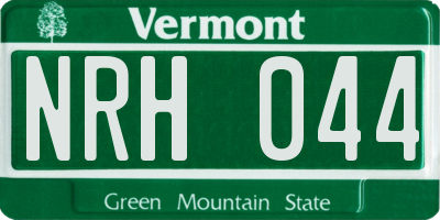 VT license plate NRH044