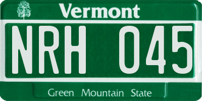VT license plate NRH045