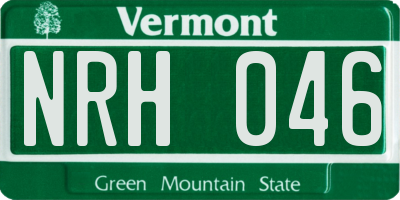 VT license plate NRH046