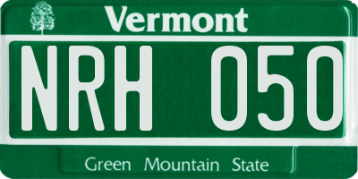 VT license plate NRH050