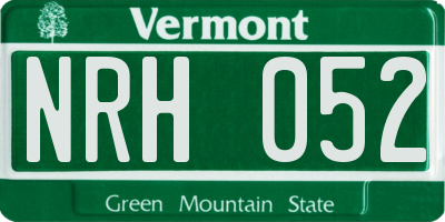 VT license plate NRH052