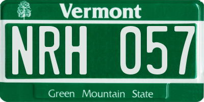 VT license plate NRH057