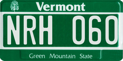 VT license plate NRH060