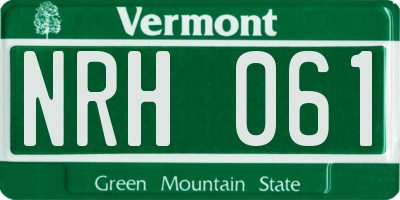 VT license plate NRH061
