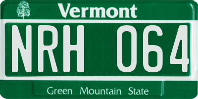 VT license plate NRH064