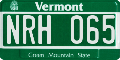 VT license plate NRH065