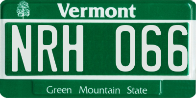 VT license plate NRH066
