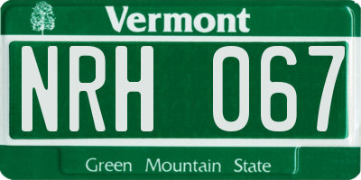 VT license plate NRH067