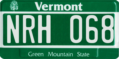 VT license plate NRH068