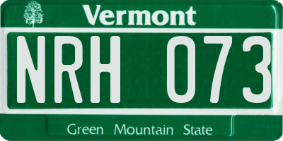 VT license plate NRH073