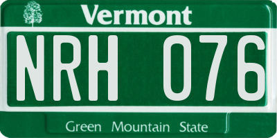 VT license plate NRH076