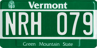 VT license plate NRH079