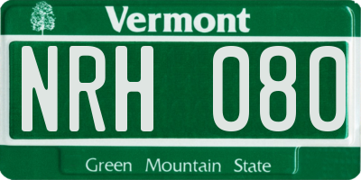 VT license plate NRH080