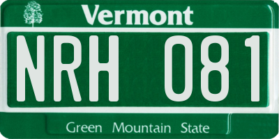 VT license plate NRH081