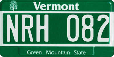 VT license plate NRH082