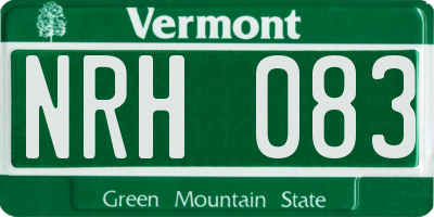 VT license plate NRH083
