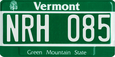 VT license plate NRH085