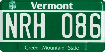 VT license plate NRH086