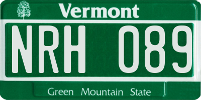 VT license plate NRH089