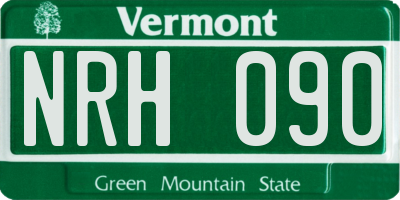 VT license plate NRH090