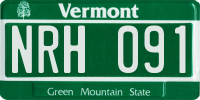 VT license plate NRH091