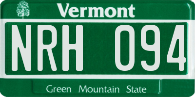 VT license plate NRH094